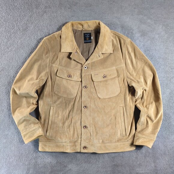 Taylor Stitch Other - Taylor Stitch Marigold Mens 46 Sand Suede Long Haul Jacket Tan Barn Corduroy Lux